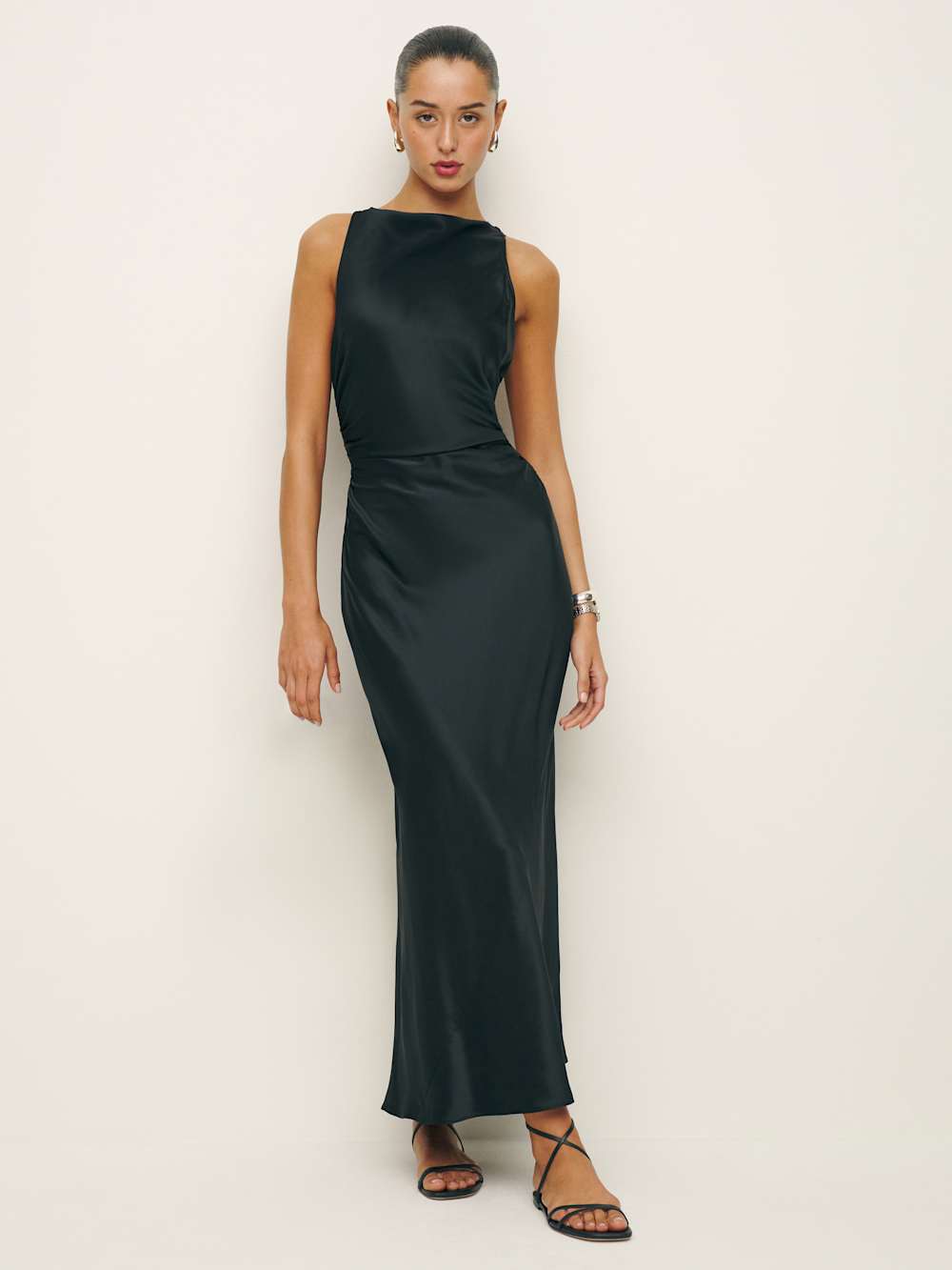 Reformation Casette Silk Dress - Black