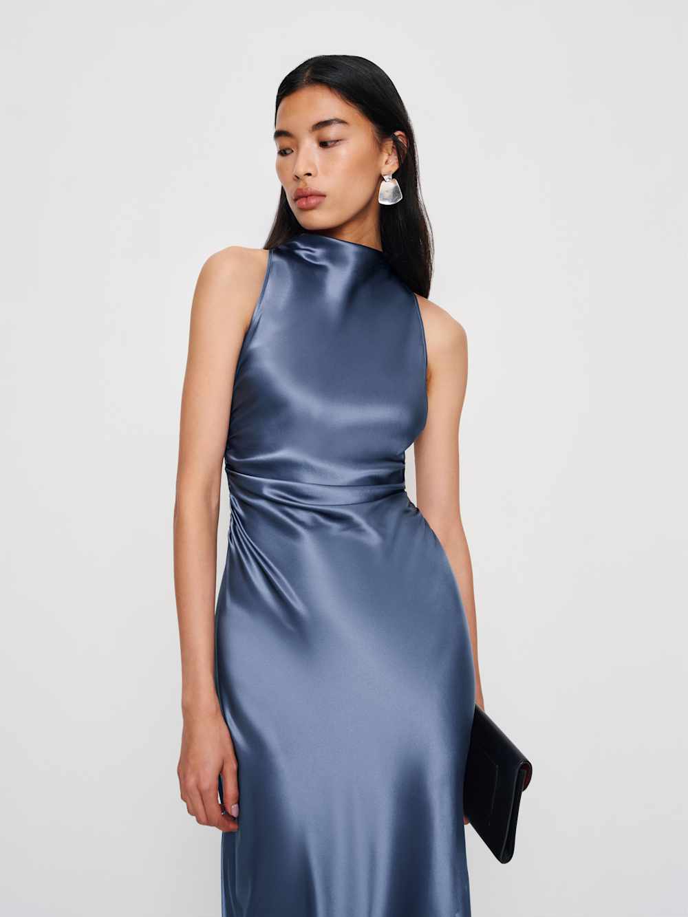 Reformation Casette Silk Dress - Cornflower