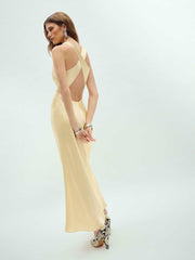 Reformation Casette Silk Dress - Blonde