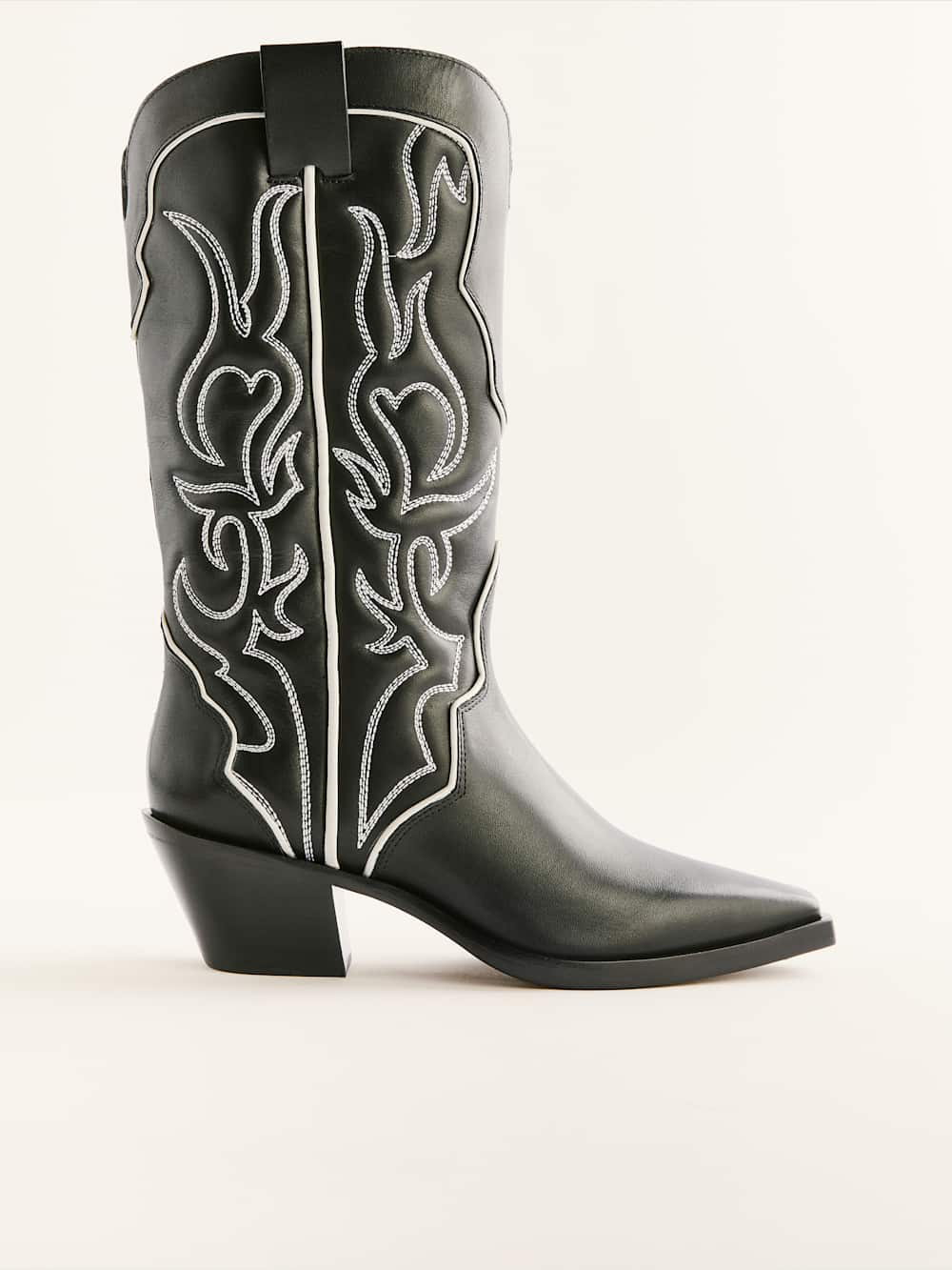 Reformation Olive Western Boot - Black / Ivory