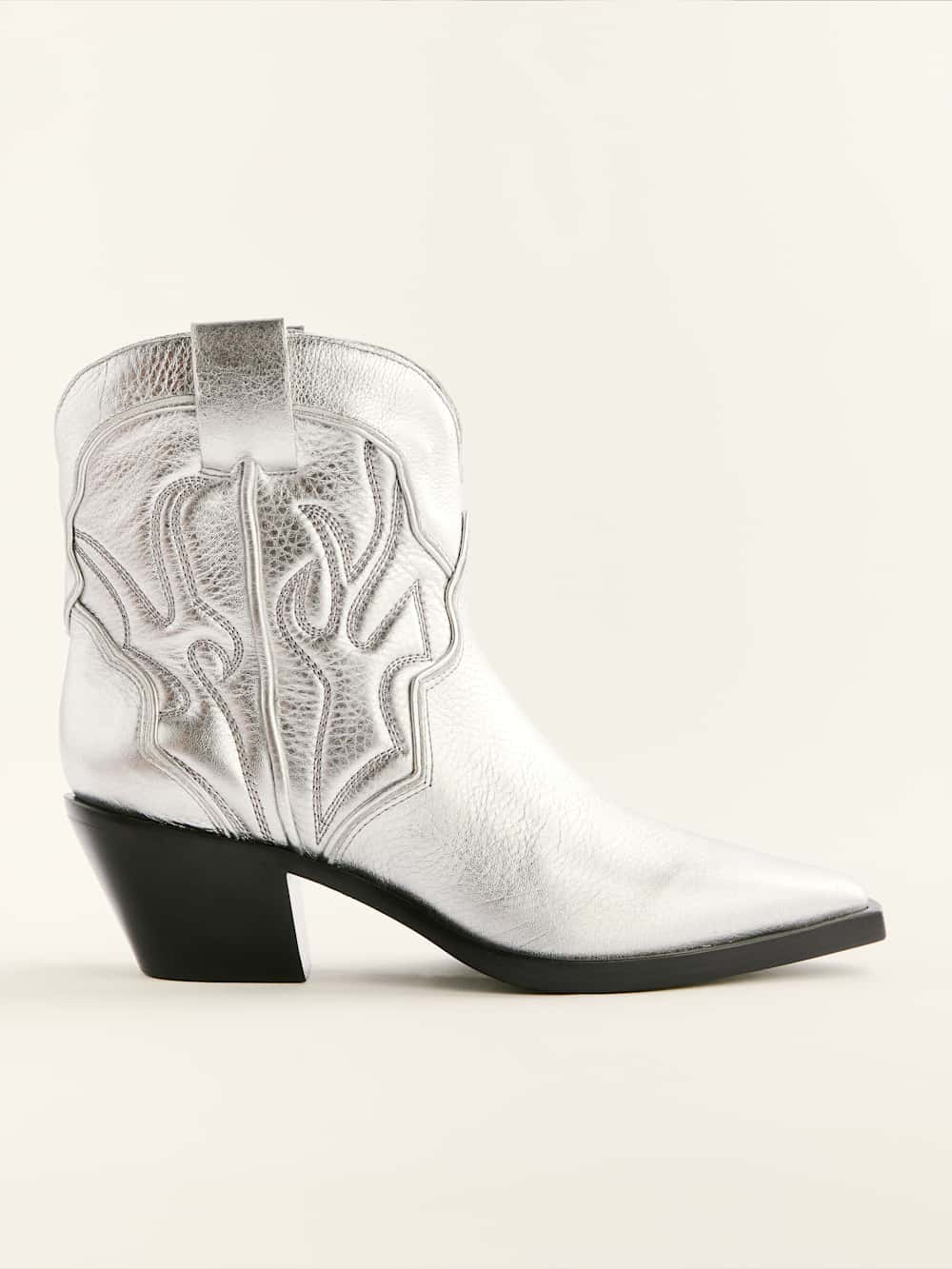 Reformation Otto Mini Western Boot - Silver
