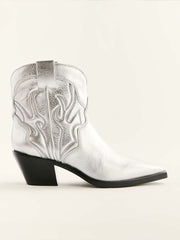 Reformation Otto Mini Western Boot - Silver