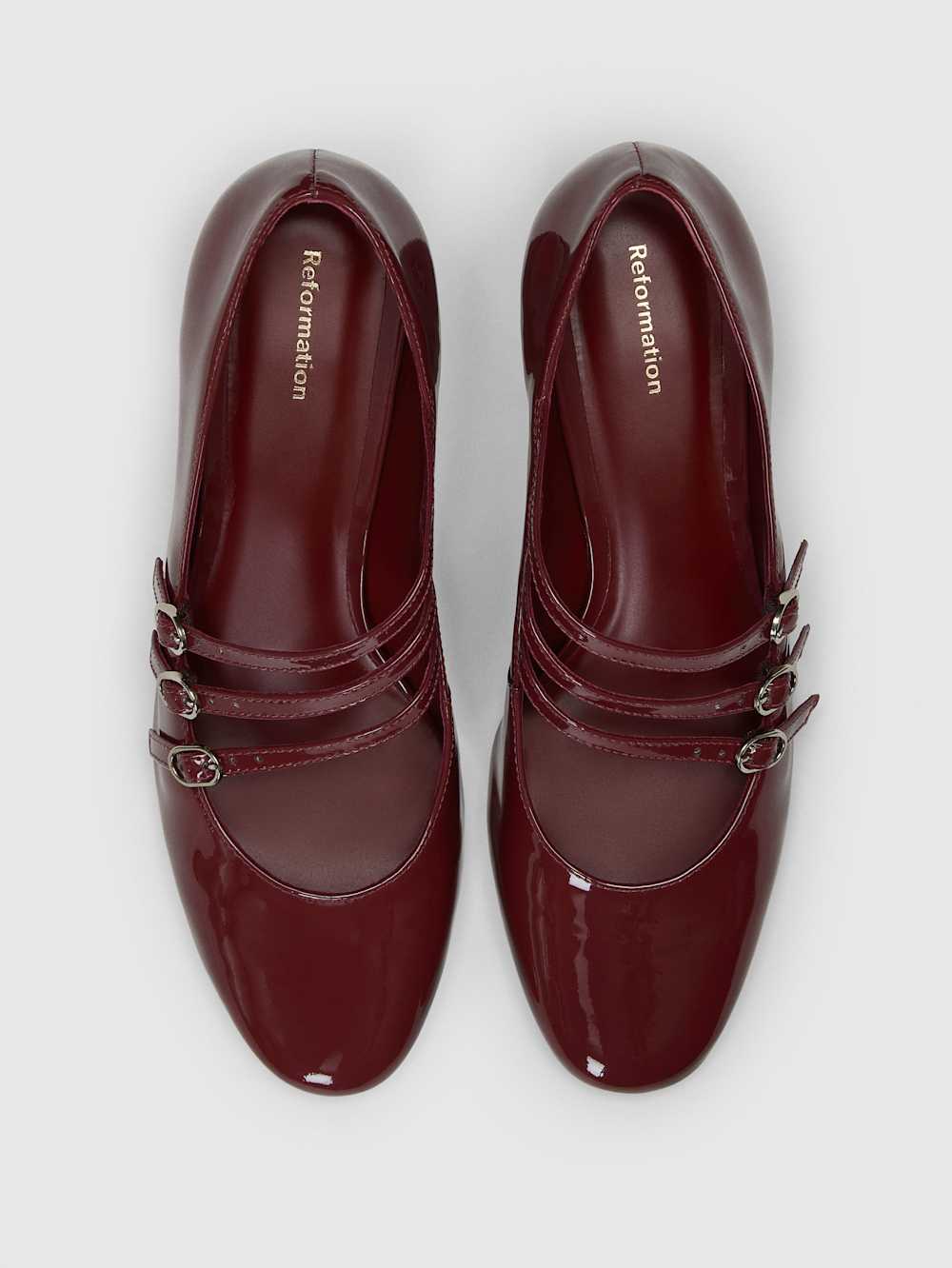 Reformation Mimi Buckle Pump - Berry Jam Patent
