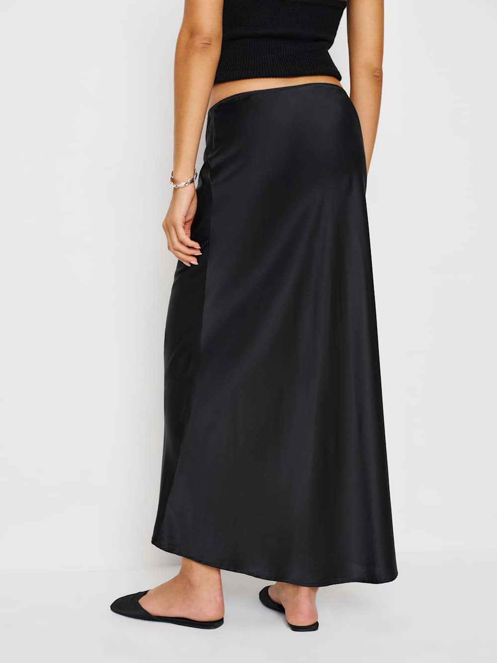 Reformation Layla Silk Skirt - Black