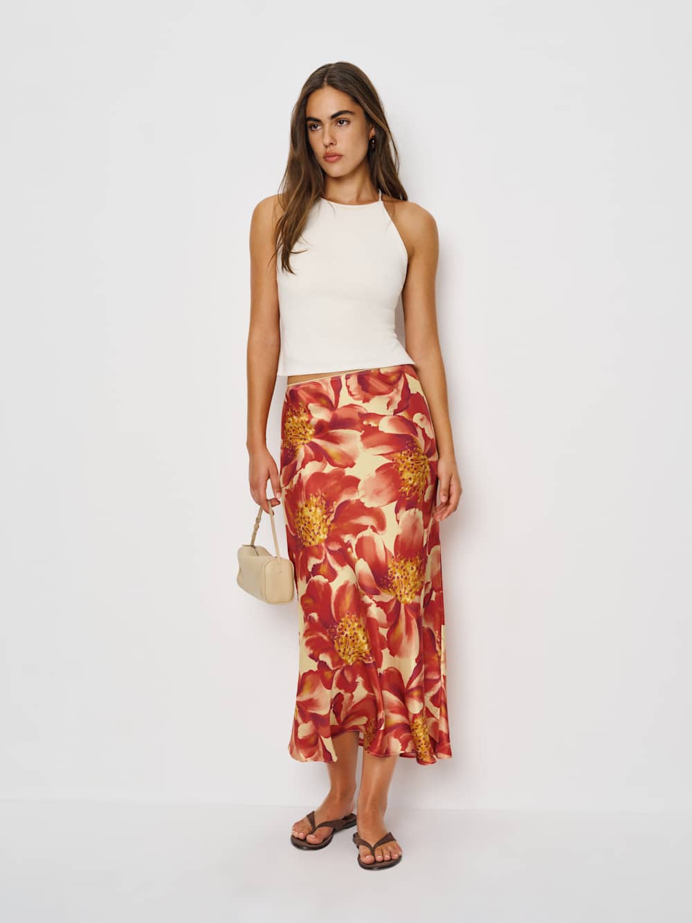 Reformation Layla Silk Skirt - Summer Day