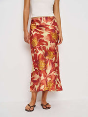 Reformation Layla Silk Skirt - Summer Day