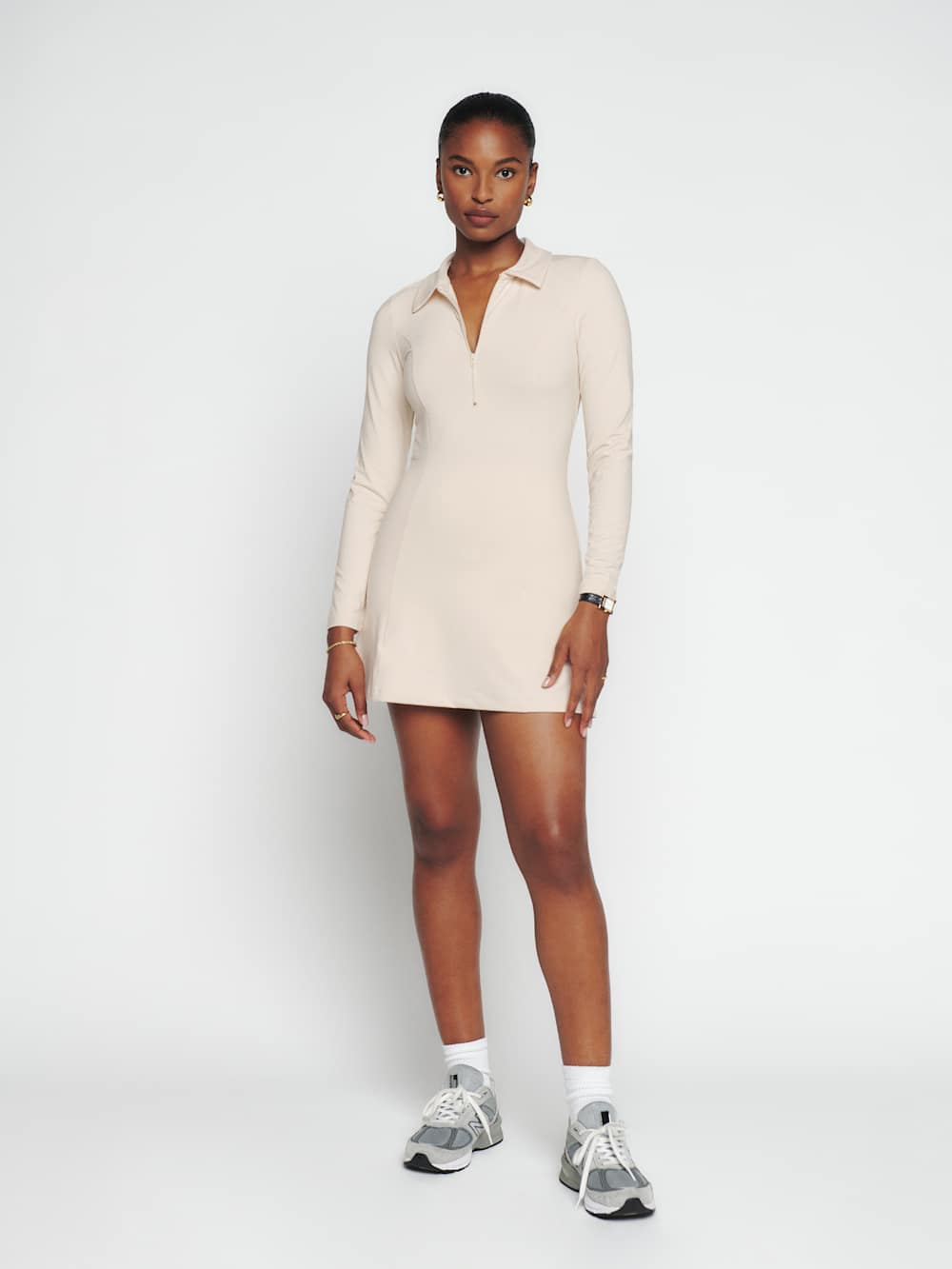 Reformation Desirae Ecostretch Dress - Almond