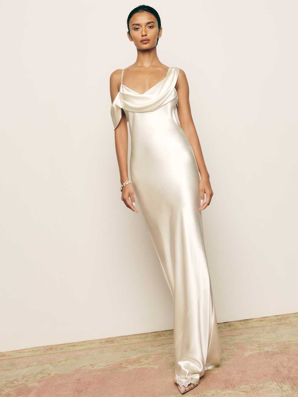 Reformation Ronda Silk Dress - Ivory