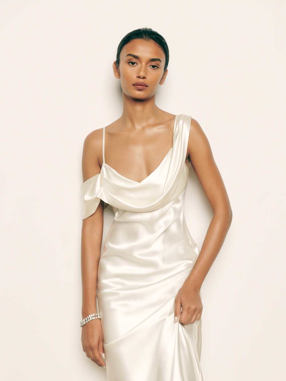 Reformation Ronda Silk Dress - Ivory