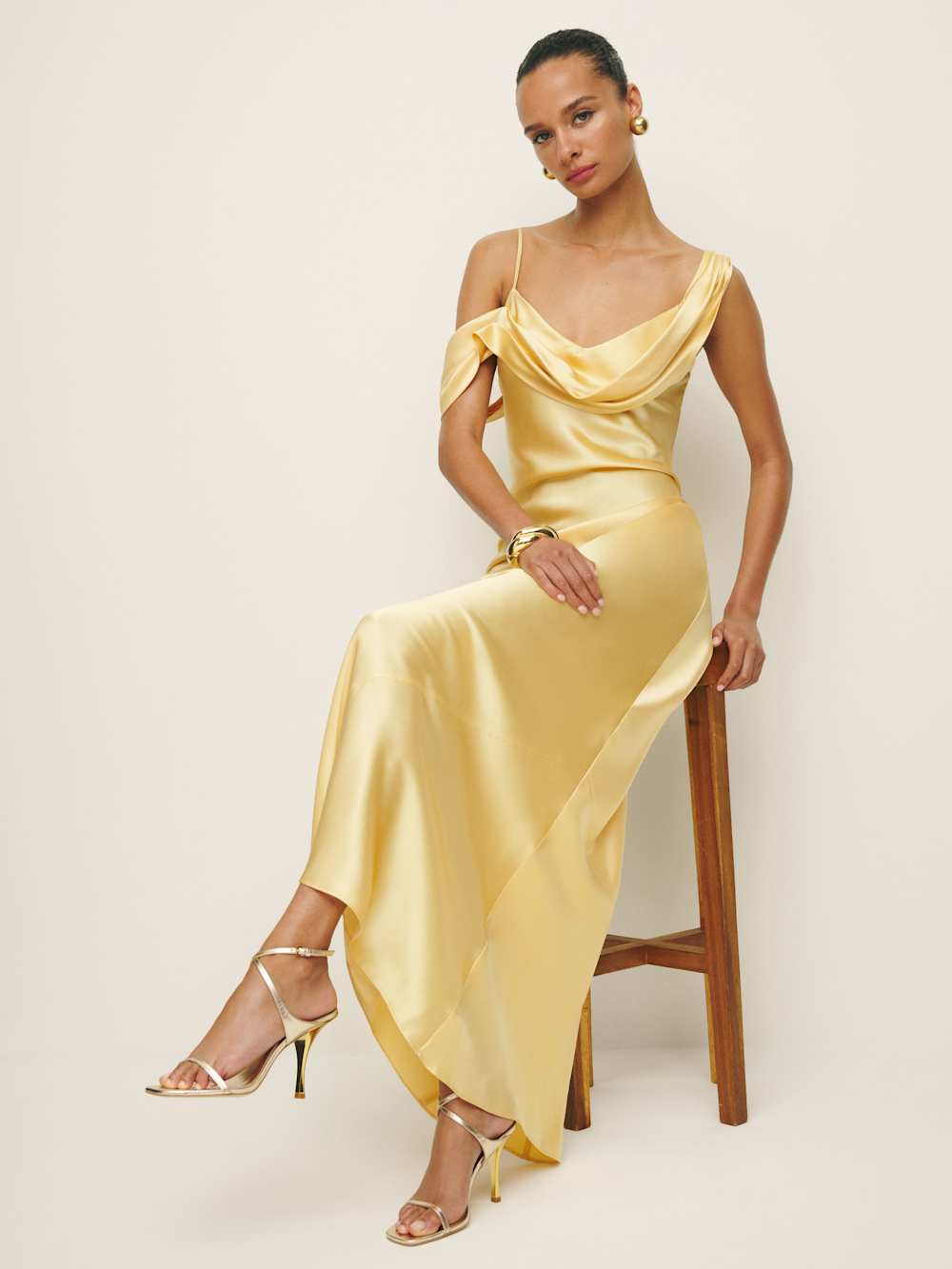 Reformation Ronda Silk Dress - Sunshine