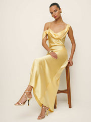 Reformation Ronda Silk Dress - Sunshine