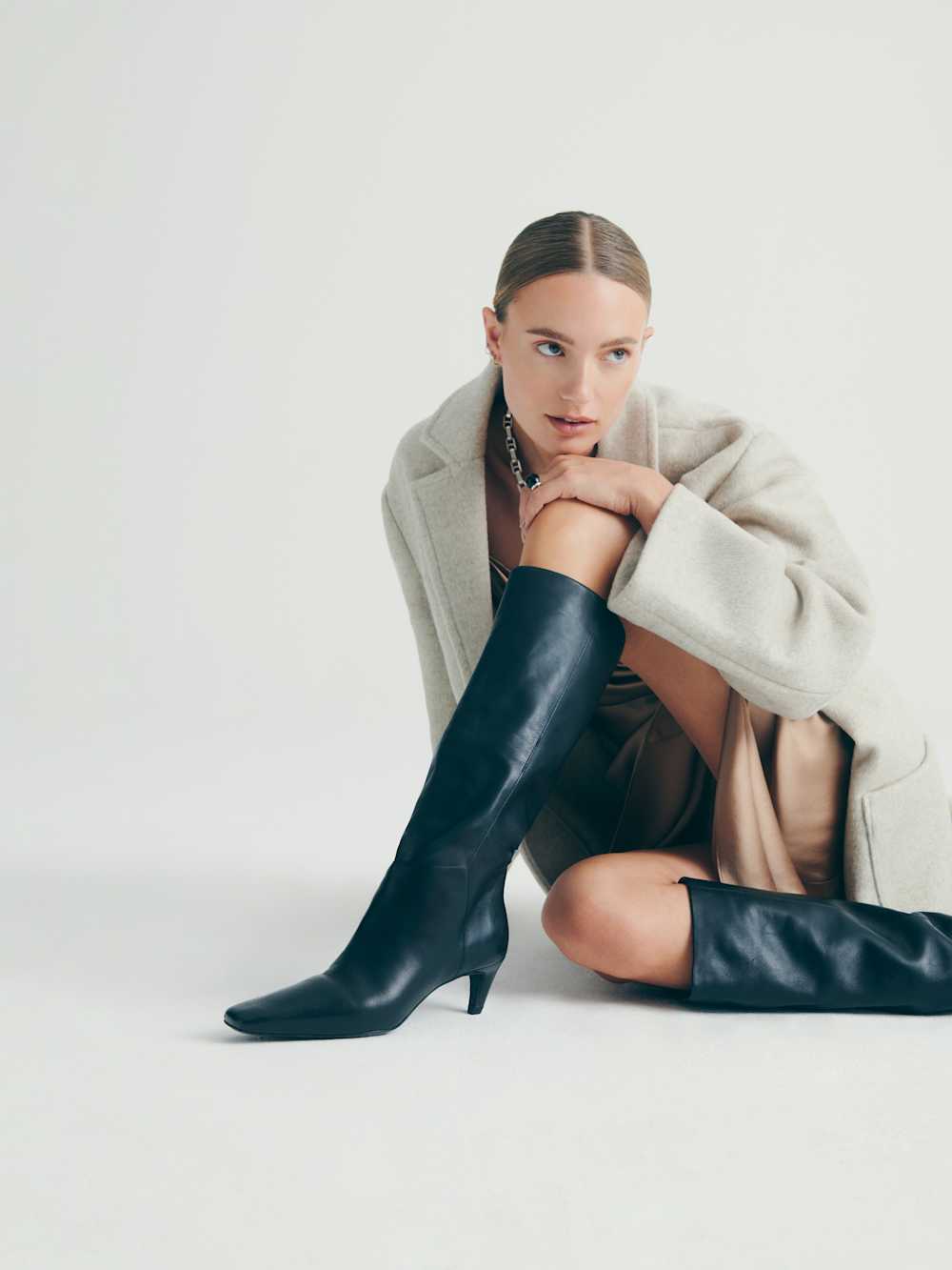 Reformation Remy Knee Boot - Black Leather