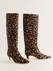 Reformation Remy Knee Boot - Leopard Haircalf