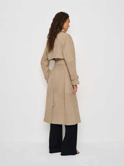Reformation Veda Ashland Leather Trench - Biscotti Suede