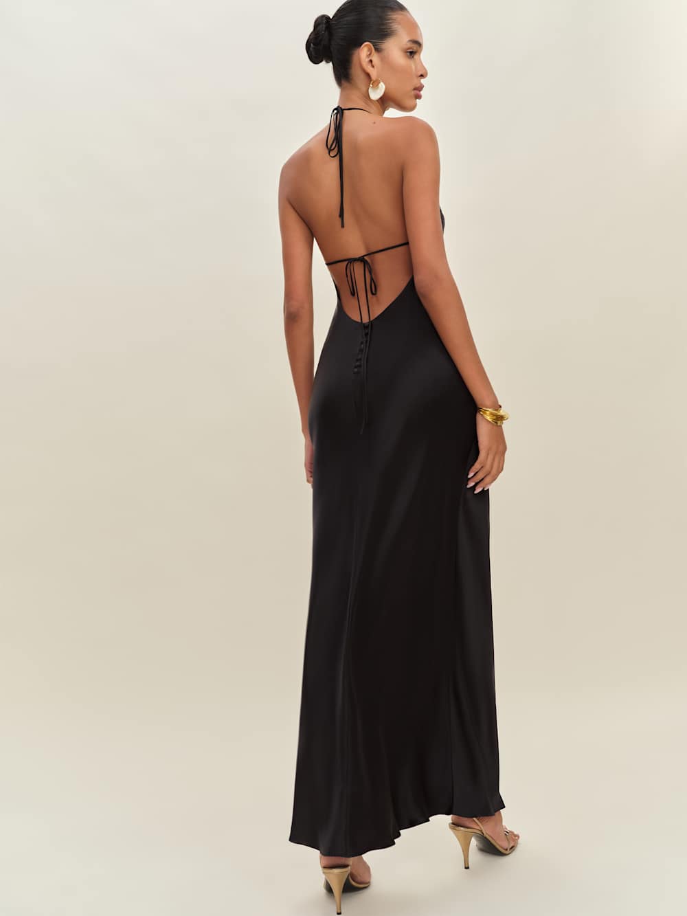 Reformation Jeany Silk Dress - Black