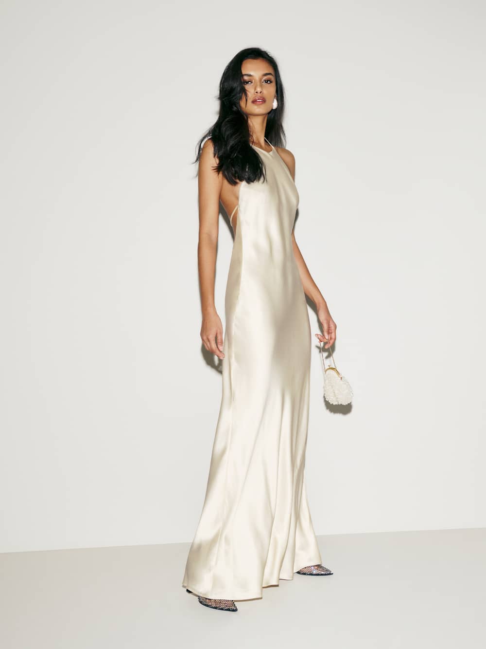 Reformation Jeany Silk Dress - Fior Di Latte