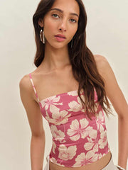 Reformation Overland Silk Top - Lychee
