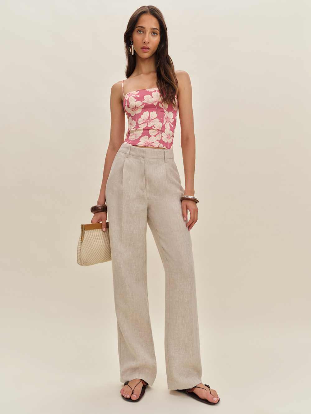 Reformation Overland Silk Top - Lychee