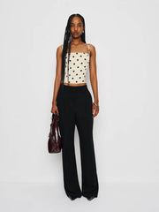 Reformation Overland Silk Top - Sundae Dot