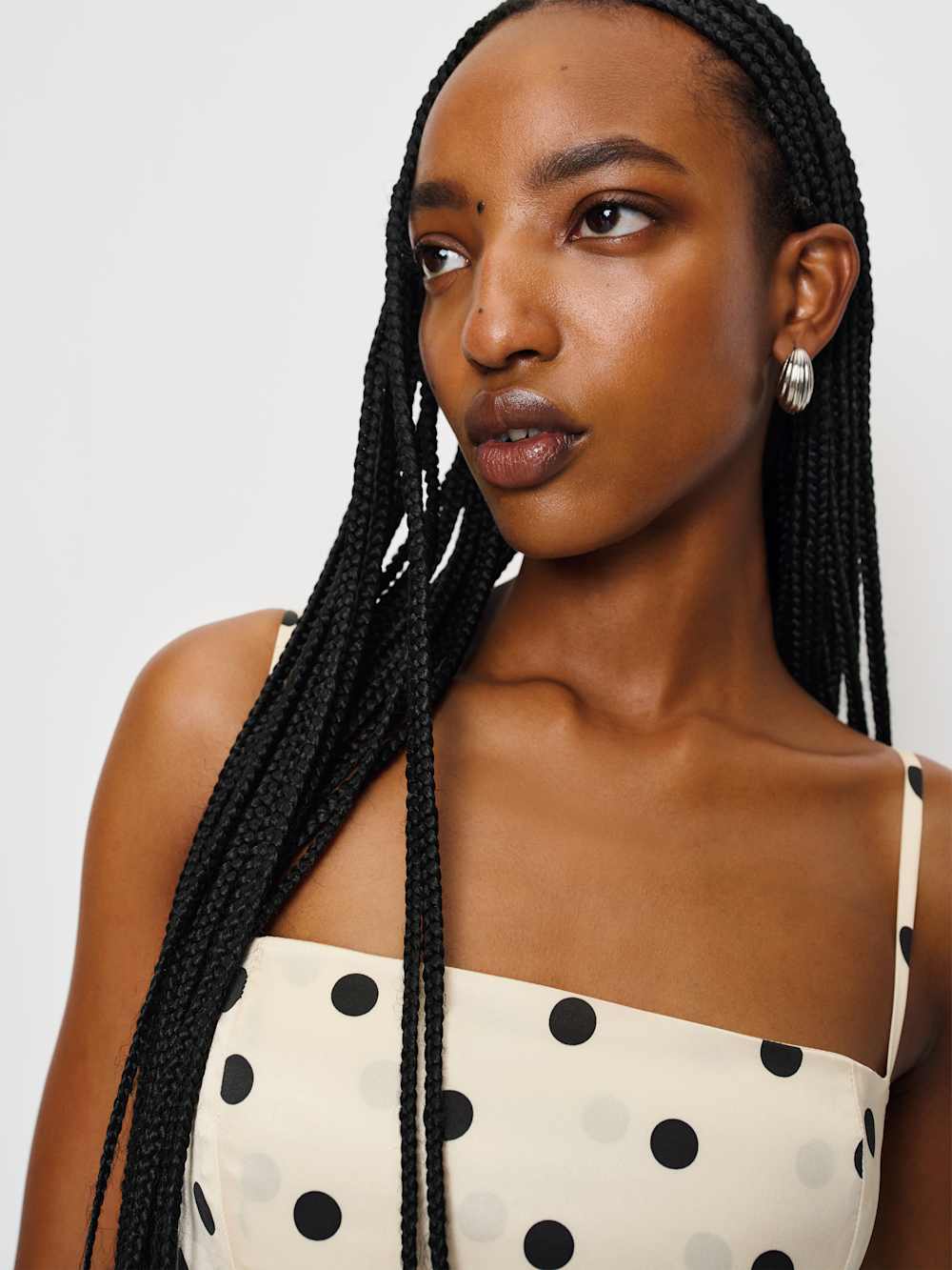 Reformation Overland Silk Top - Sundae Dot