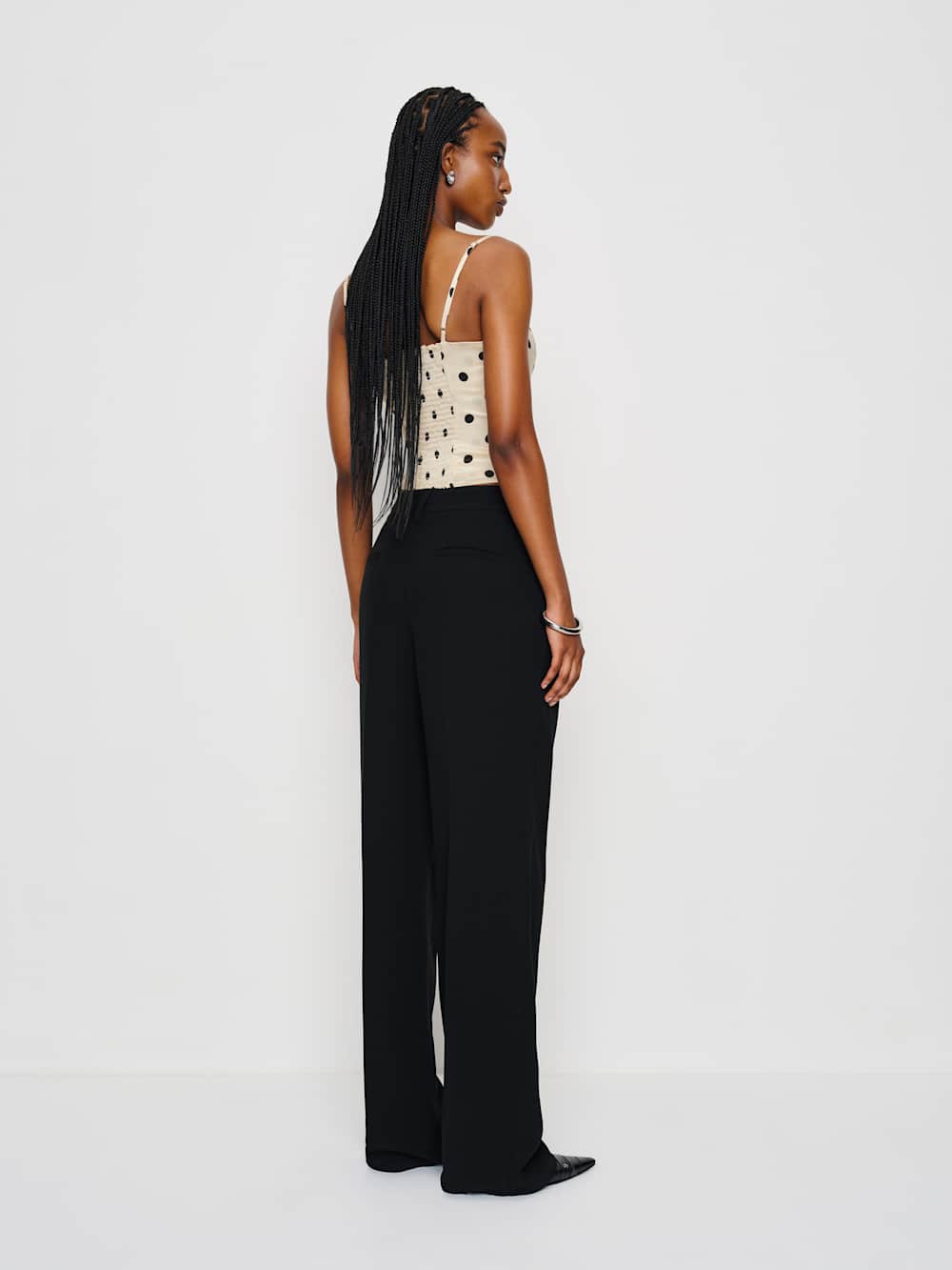 Reformation Overland Silk Top - Sundae Dot