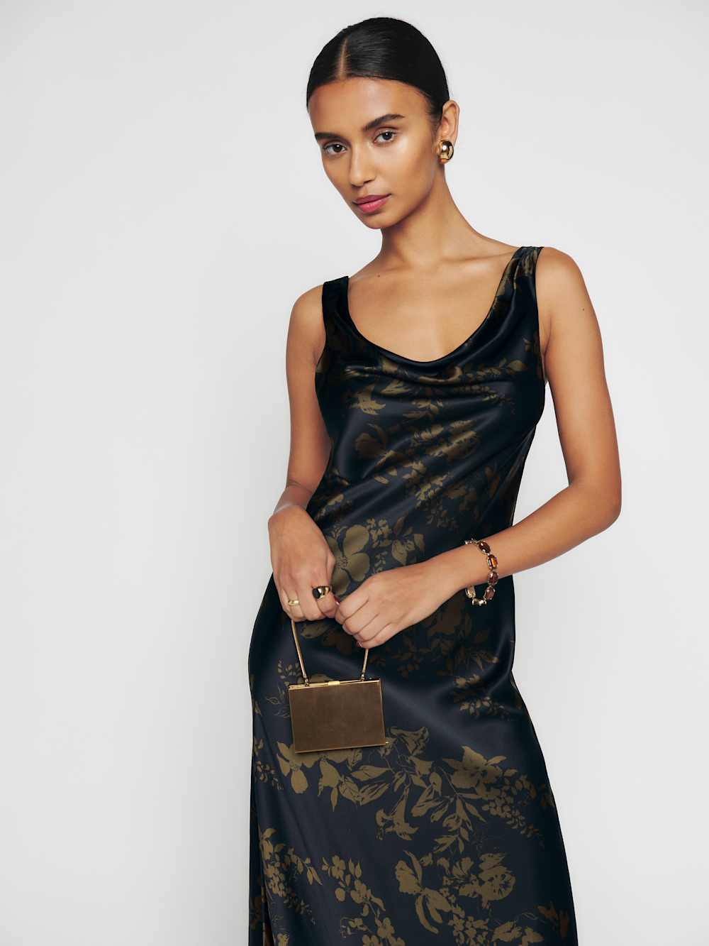 Reformation Annabelle Silk Dress - Night Garden