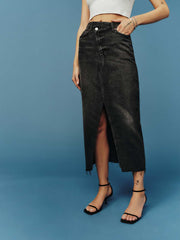 Reformation Nila Long Denim Skirt - Nome