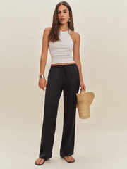 Reformation Olina Silk Pant - Black