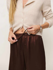 Reformation Olina Silk Pant - Mahogany