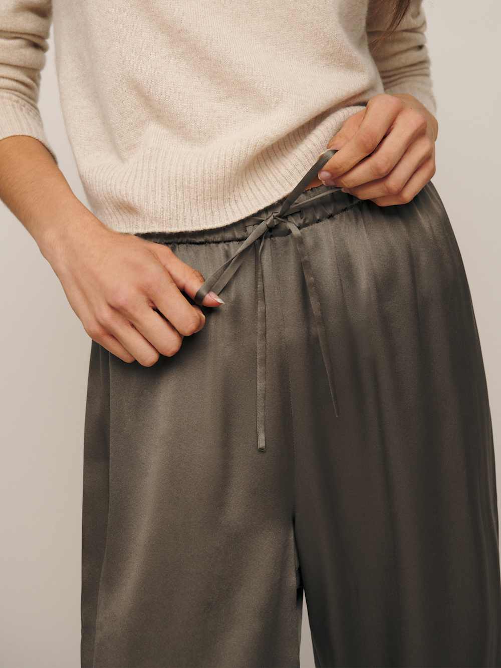 Reformation Olina Silk Pant - Morel