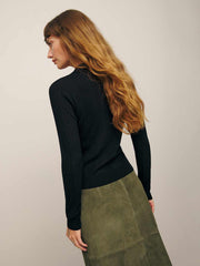 Reformation Hermia Regenerative Merino Polo - Black