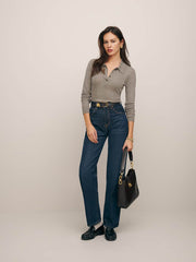Reformation Hermia Regenerative Merino Polo - Oatmeal