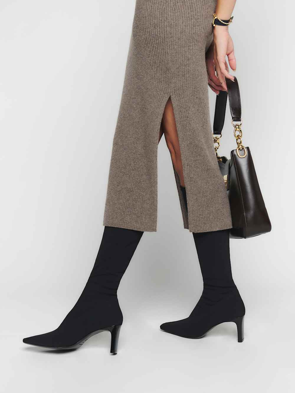 Reformation Rosa Stretch Knee Boot - Black