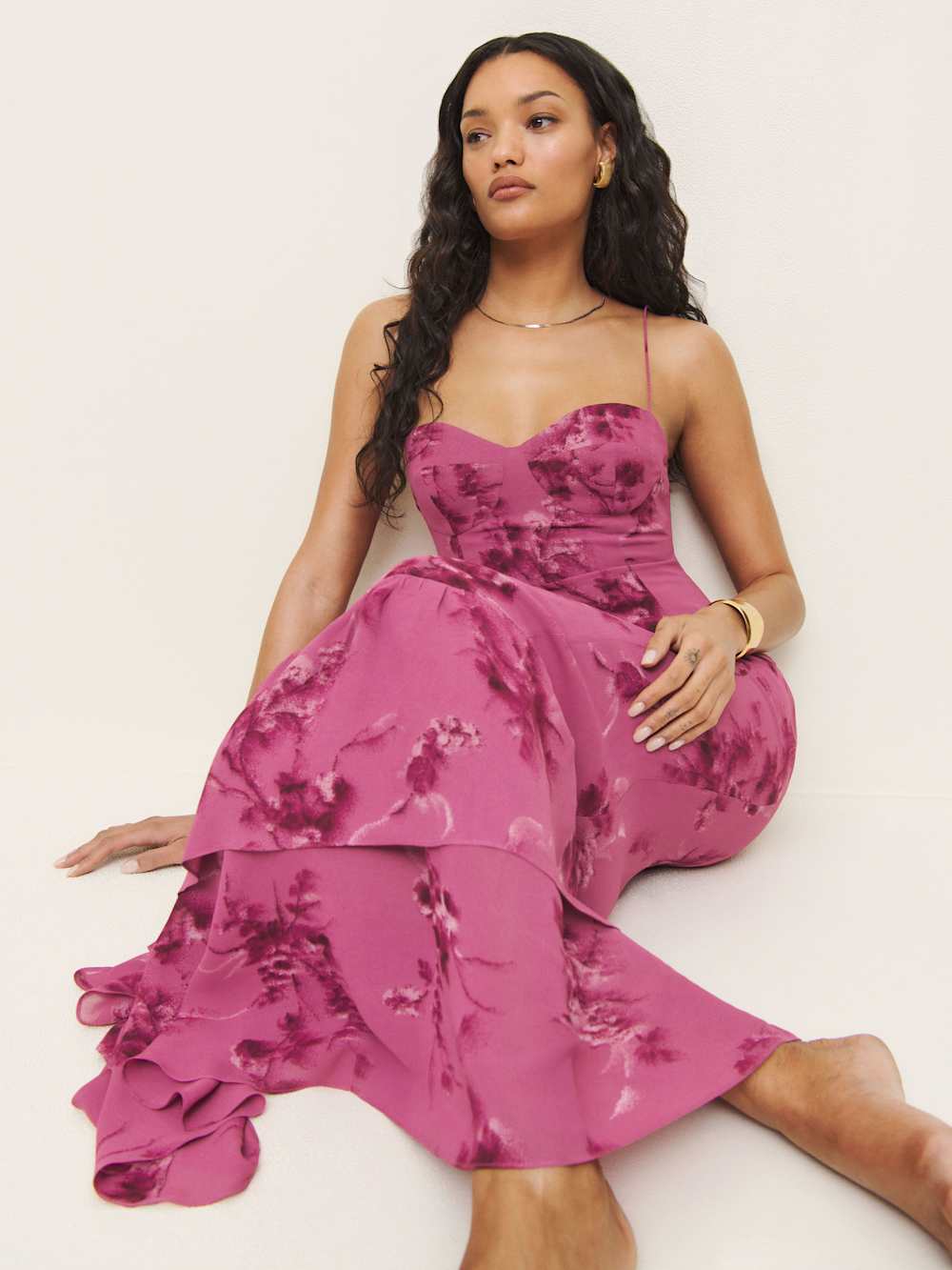 Reformation Fallon Dress - Hothouse Rose