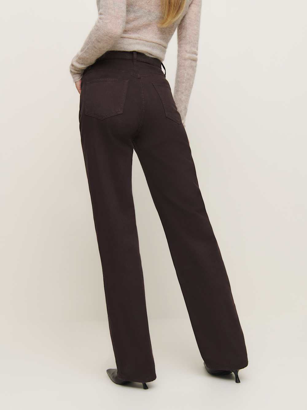 Reformation Val 90s Mid Rise Straight Jeans - Mole