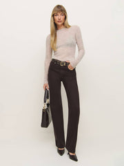 Reformation Val 90s Mid Rise Straight Jeans - Mole