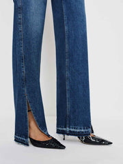 Reformation Val 90s Mid Rise Straight Jeans - Maggiore Vented Let Down Hem