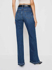Reformation Val 90s Mid Rise Straight Jeans - Maggiore Vented Let Down Hem