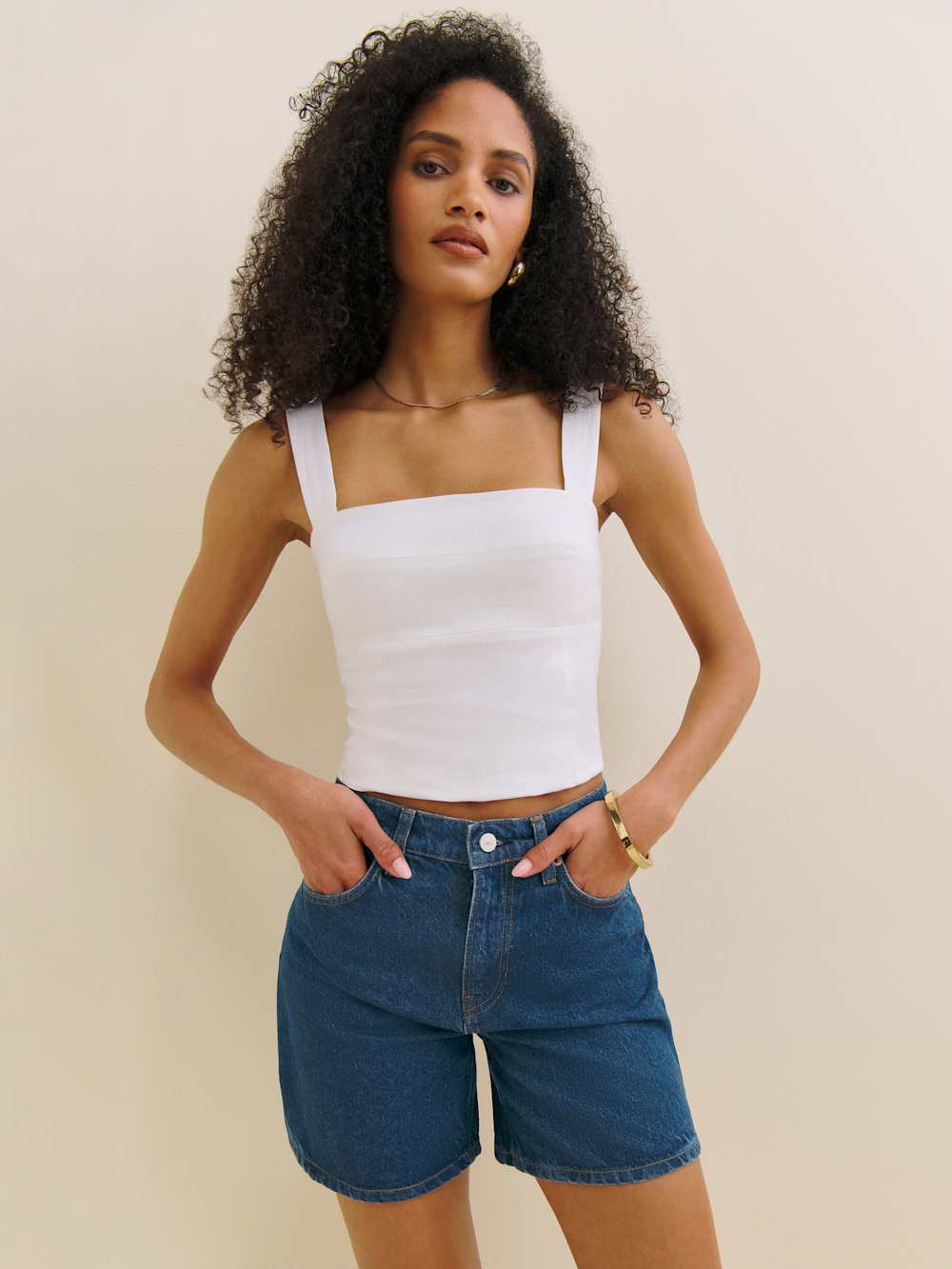 Reformation Raye Mid Rise 6” Relaxed Jean Shorts - Cleary