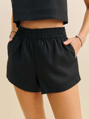 Reformation Mila Linen Short - Black