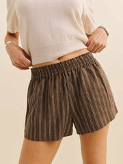 Reformation Mila Linen Short - Boardwalk Stripe