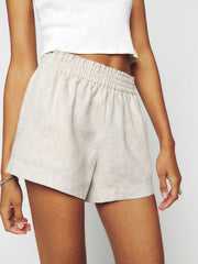 Reformation Mila Linen Short - Oatmeal