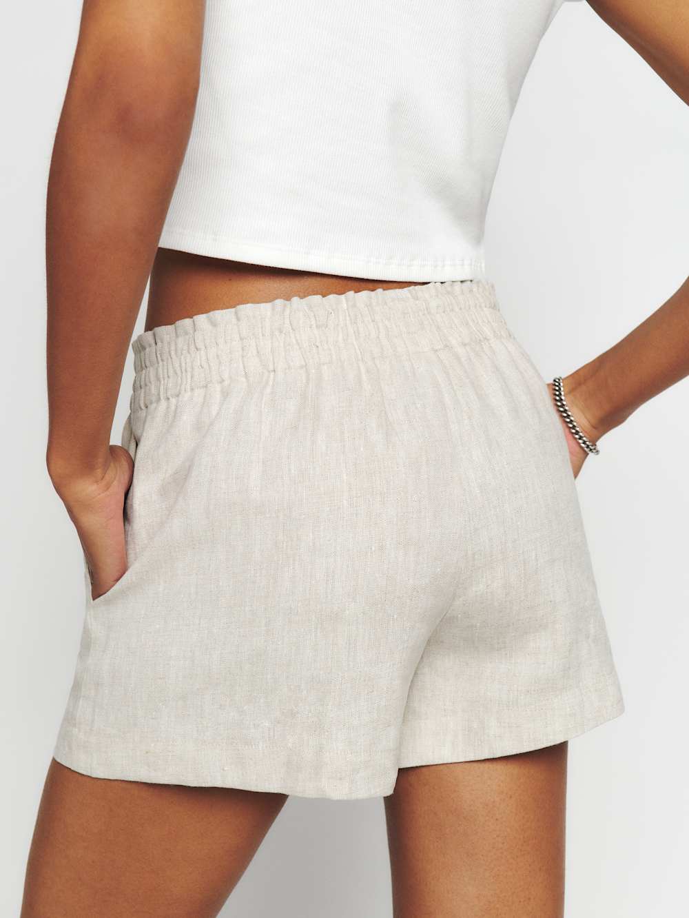 Reformation Mila Linen Short - Oatmeal