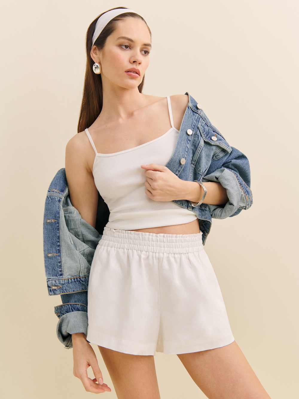 Reformation Mila Linen Short - White