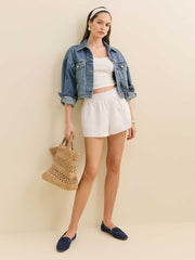 Reformation Mila Linen Short - White