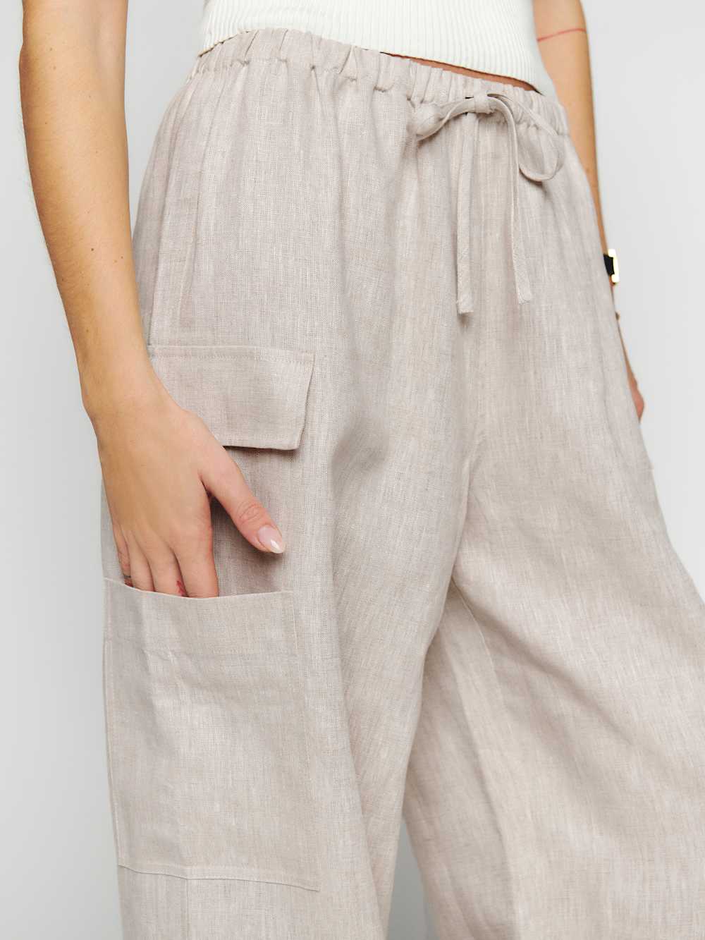 Reformation Ethan Linen Pant - Oatmeal