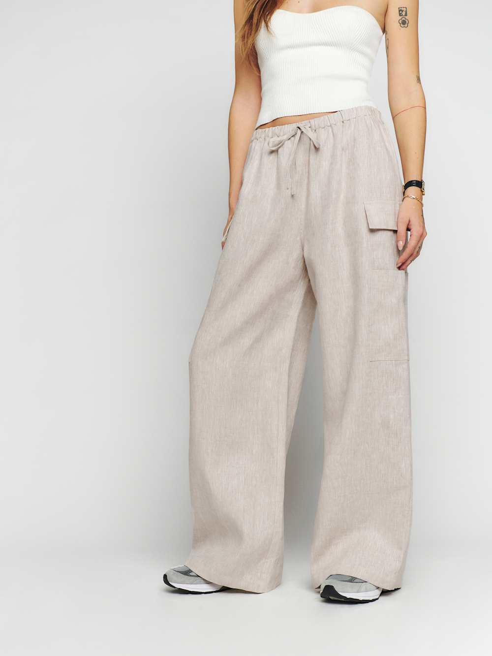 Reformation Ethan Linen Pant - Oatmeal