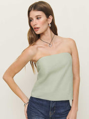 Reformation Spritz Linen Top - Salvia