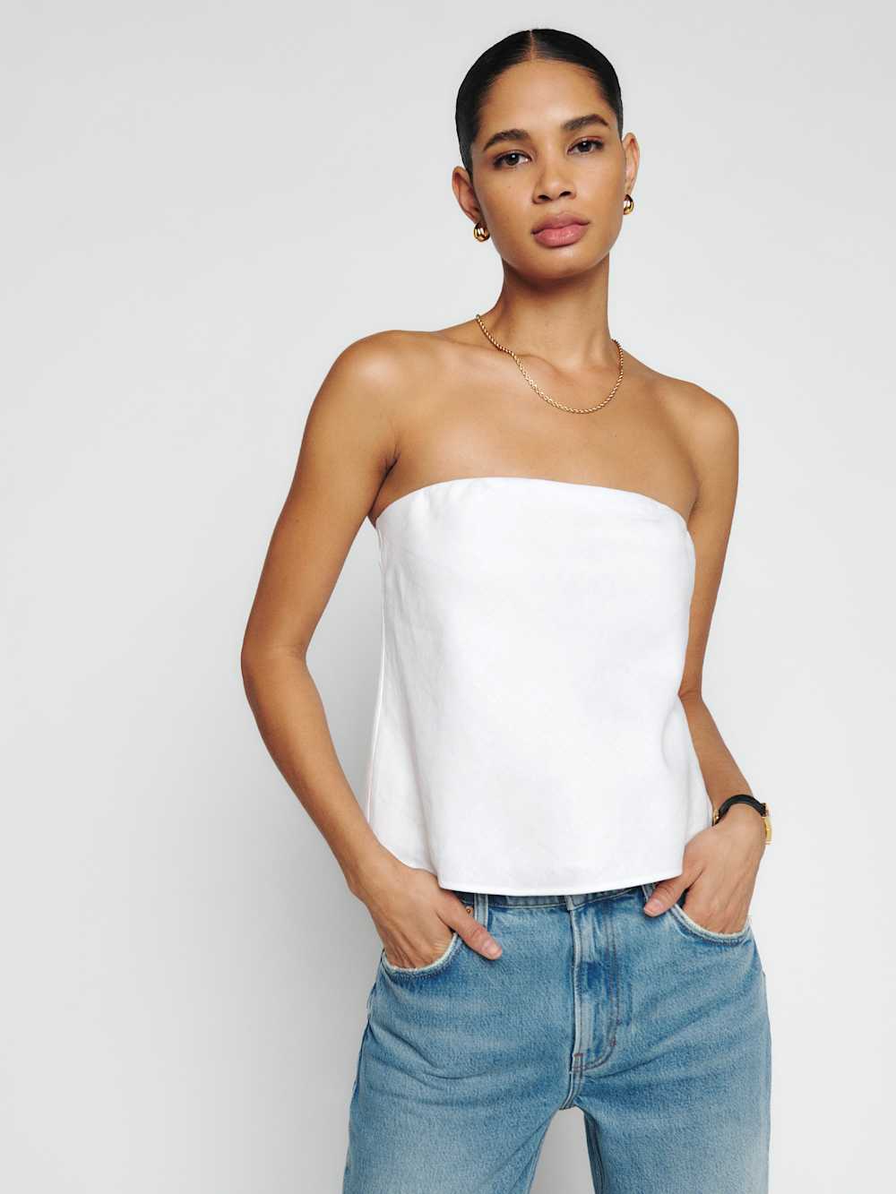 Reformation Spritz Linen Top - White