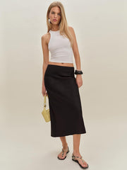 Reformation Layla Linen Skirt - Black